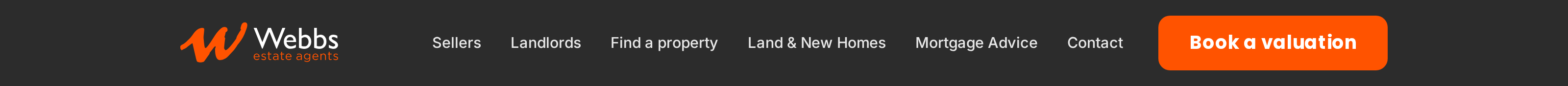 The redesigned Webbs header and navigation bar